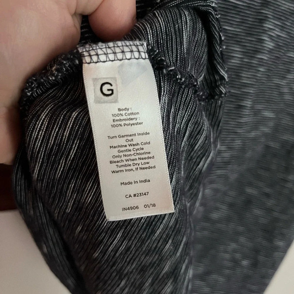 Talbots women’s tank sleeveless blouse Large Petite embroidered striped summer - Picture 6 of 6